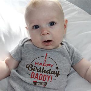 Barboteuses Funny Graphic Imprimé Bodys One Piece Baby Grow pour Infant Toddler Garçons Filles Joyeux Anniversaire Papa Je t'aime Barboteuse Vêtements 20220908 E3