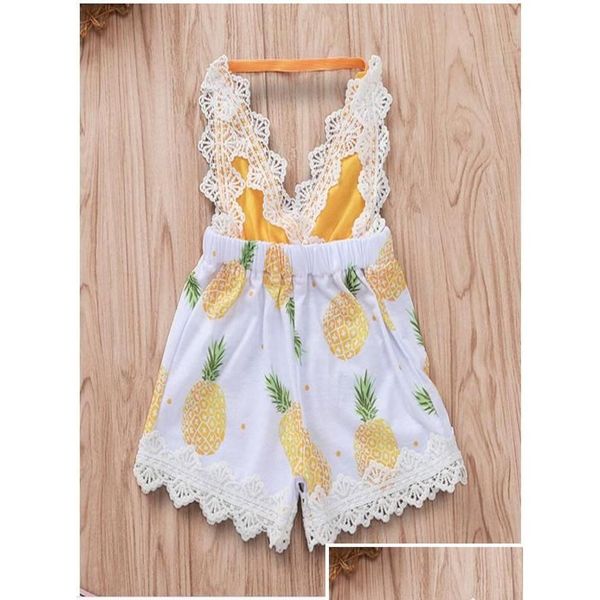 JOUMPERS GIRL Piña impresa sin mangas en los saltos de espalda Baby Summer Jump Traje para niños Ropa una pieza Zht 2426047063 Drop del Dhh8g