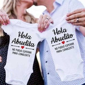 Rompers Hola Abuelita Hola Abuelito Baby annonce un saut-né pour nouveau-né