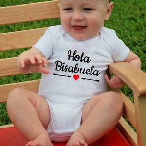 Rompers Hola Bisabuela Grandma Spanje Creatieve baby neonatale panty's Baby korte mouwen Casual jumpsuitl2405