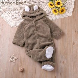 Rompertjes Humor Beer Herfst Cartoon Stijl Winter Lange Mouw Baby Jongens Meisjes Peuter Kids Playsuit Jumpsuits Kleding 231115