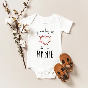 Barboteuse je suis le bébé de ma grand-mère, Body en coton à manches courtes pour garçons et filles, vêtements d'été, cadeaux de douche