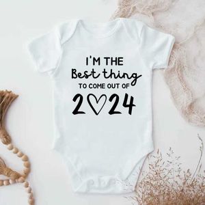 Rompers Je suis le meilleur choix pour les vêtements serrés en coton blanc en coton blanc pour les nouveau-nés et les bébés en 2024L2405