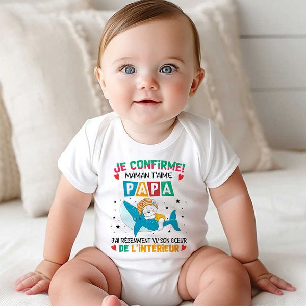 Rompers Je confirme que maman vous aime et papa imprime des combinaisons de bébé intéressantes Nouveau-nés serrés de vêtements serrés bébé à manches courtes à manches courtes et enfants