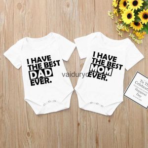 Rompertjes Ik Heb De Beste Moeder/Vader Ooit Grappige Pasgeboren Baby Romper Baby Jumpsuit Korte Mouw Baby Meisjes Jongens bodysuit Kinderkleding 0-24Mvaiduryc