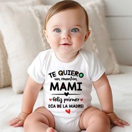 Rompers I Love You Mom Bonne fête des mères Espagnol Baby Jumps combinaison nouveau-né à manches courtes pour bébé