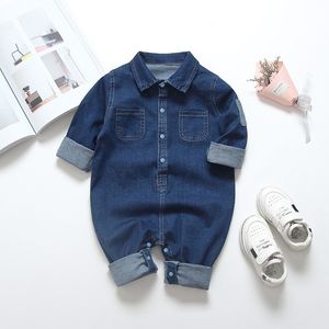 Barboteuses IENENS bébé barboteuses né combinaisons vêtements Denim une-pièces 0-18 mois garçon fille doux costumes enfants vêtements 230625