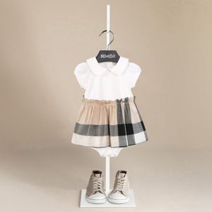 Barboteuses Infantile Plaid Marque Bébé Vêtements FilleLong Body À Manches Courtes Bébé Barboteuses Robe Bébé Grandir Dors Bébé Barboteuse 0-24 Mois 230608