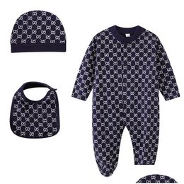 Rompers Ins Baby Brand Clothes Romper New Cotton Newborn Girls Boy Spring Autumn Kids Designer Infant Jumps Courstes Drop Livrot Matenit Dhrz7