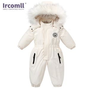 Mamelucos Ircomll Infant Kids Ropa impermeable con capucha Niñas Niños Monos Traje de esquí Conjunto de nieve Niño Cálido Body Chaqueta para 18M-5Y 221018