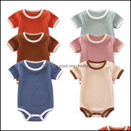 Barboteuses CombinaisonsBarboteuses Bébé Enfants Vêtements Bébé Maternité Filles Garçons Couleur Unie Barboteuse Infant Toddler Pit St Dhfqv