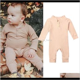 Barboteuses Jumpsuitsrompers Vêtements Bébé Enfants Maternité Drop Delivery 2021 Né Bébé Garçon Coton À Manches Longues Barboteuse Body Automne Outfit Tissu