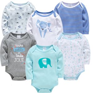 Rompertjes Kavkas Baby Jongens Meisjes Bodysuit 6 STUKS 3 Lange Mouwen 100% Katoen Kleding 012 maanden geboren body Jumpsuit Kleding 230601