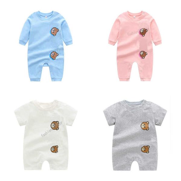 Rompers Kids Designer Baby Boy Girl Quality Quality Qualité à manches courtes à manches longues Coton peigned Coton High New-Born Jumps Contanes