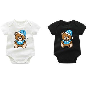 Rompers Kids Designer Print Baby Triangle M0SC1N0 Coton pur confortable Breamment Jumpsuit garçons Girls NOUVEAU-NOURNE ROMPRESS
