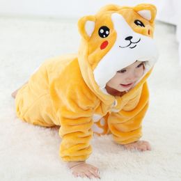 Rompertjes Kigurumi Pyjama's voor kinderen Flanel schattige baby romper Eenhoorn Panda Kinder rompertjes Kostuums Winter speelpakje Jongens Meisjes Jumpusit 230825