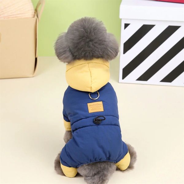 Mamelucos Diseño de Corea Mono para perro mascota Espesor con capucha Ropa de invierno para perros pequeños Chihuahua Chaqueta cálida Disfraces Trajes de Yorkie