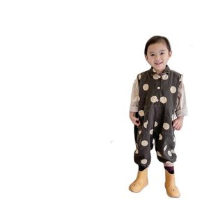 Rompertjes Koreaanse stijl kinderen overalls vrouwen baby jurk mouwen en broek modepop zomer lente kleding 230907