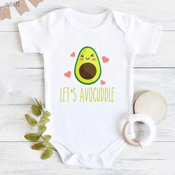 Barboteuses Lets Avocuddle bébé été body mode à manches courtes barboteuse mignon drôle avocat imprimer sexe neutre bébé trucs vêtements RopaC24319