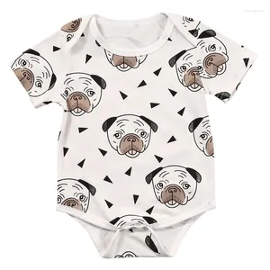 Rompers Lioraitiin Born Born Baby Boy Boy, fille, tenues imprimées Animal Romper à manches courtes, vêtements de combinaison Puppy