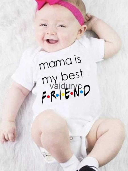 Rompers Mama est mon meilleur ami imprimé bébé Jumpsuit Toddler Girl Boy Cloth