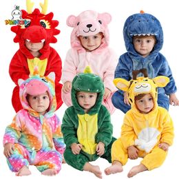 Barboteuses MICHLEY Halloween bébé vêtements d'hiver dessin animé dinosaure ours enfant en bas âge Costume combinaison body pour filles garçons 2 36 M 231120