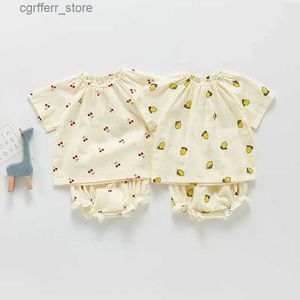 Rompers Milancel Baby Bodysuits Lemon Print Toddler één stuk kinderjumpsuits pasgeboren kleding L410