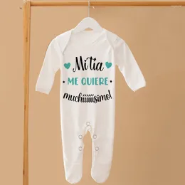 Barboteuses ma tante m'aime beaucoup, grenouillère pour bébé, tenue de retour à la maison, cadeau de douche Bron, barboteuse pour bébé garçon et fille