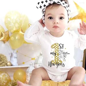 Barboteuses Ma première année bébé body infantile barboteuse tenue enfant en bas âge à manches longues combinaison garçons filles vêtements Bron vacances douche cadeau