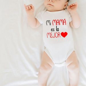 Rompertjes Mijn moeder is de baby om op te groeien op Moederdag. Babykleding Baby Boy en Girl Body Set ly Born Jumpsuit met korte mouwen Moederdagcadeau