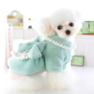 Peleles nueva Otoño Invierno ropa para perros mascota gato piel vestido con lazo bola ropa cálida Teddy Pomeranian accesorios para perros suministros para mascotas
