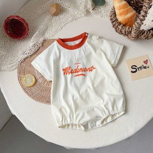 Rompers New Summer 2018 Baby Casual Clothing - Nouveau-né la lettre à manches courtes imprimé à saut préscolaire serré 0-24ml2405