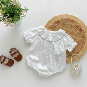 Rompers New Summer Baby Bodys Toddler mignon Floral Girls Jumpsuit Infant One Piece H240425