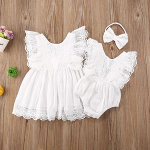 Barboteuses Nouvel Été Enfant Enfants Bébé Fille Vêtements Soeur Correspondant Tenues Dentelle Tutu Barboteuse Salopette Robe Florale Robe Ensemble J220922