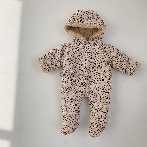 Mamelucos Nueva ropa de invierno para niños, mono de lana interior con capucha para bebé, grueso y cálido, para niños y niñas recién nacidos vestidos con mono para bebé x1013