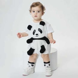 ROMMERS NOUVEAU-né bébé Vêtements Girl Garçon serré Ajustement Kawaii Summer Jumpsuit Baby Cartoon Panda Set Toddler Baby-Crena Game Game Set D240516