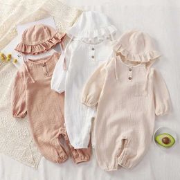 Rompers ropa de bebé recién nacido primavera y otoño 100% puro algodón de algodón Juego de mono de algodón de pijama Mamelucos Mamelucos D240516
