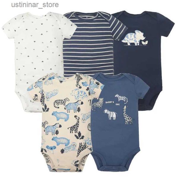 Rompers Newborn Boys Romper 2024 Nouveau bébé coton d'été