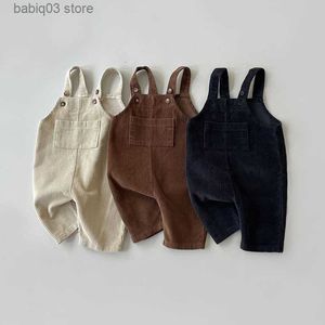 Rompers pasgeboren kleding Boy's Corduroy Jumpsuit 2022 Autumn Winter Hot Sale Baby Girl's One Piece kleding Casual slabib broek T230529