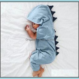 Barboteuses Nouveau-né Bébé Garçon Fille Dinosaure À Capuche Barboteuse Combinaison Tenues Vêtements Kawaii Vêtements Solides Pour Unisexe Mxhome D Mxhome Dhk5D