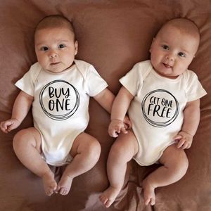 Rompers Pasgeborenen kopen een gratis en leuke tweeling baby strak passende pak creatieve trend voor jonge kinderen en meisjes die populaire babykleding zijn ingesteld in europel240514L240502