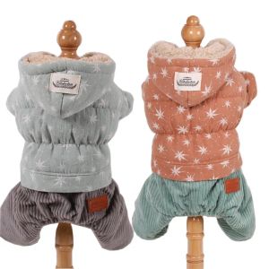 Barboteuse salopette pour chiens hiver étoile velours côtelé polaire Teddy chaud polaire vêtements pour chiens XS S M L XL