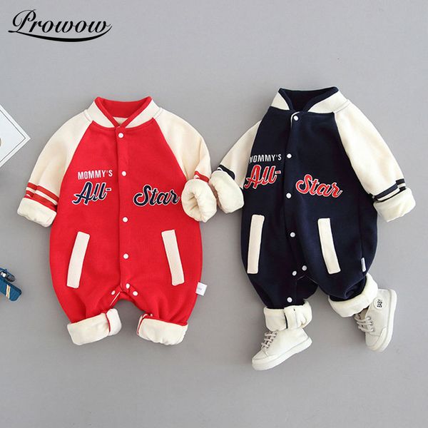 Barboteuses Patchwork bébé garçon vêtements Baseball uniforme lettre combinaison pour genre né salopette infantile barboteuse printemps automne 230209