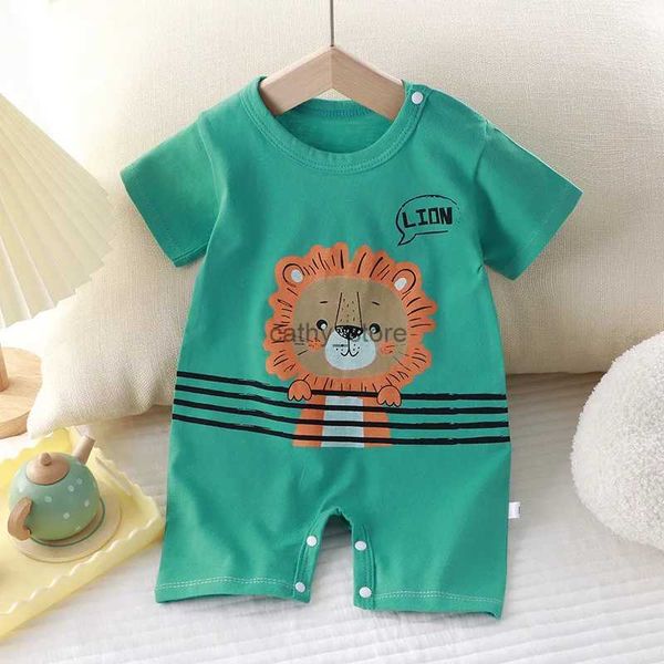 Mamelucos patrón lindo bebé niña niño mono ropa de verano 2023 nueva moda niño onesie algodón manga corta mameluco infantill231114