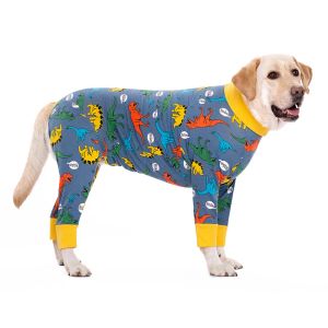 Barboteuse pour chien, pyjama, imprimé tête de mort de dinosaure, couverture complète, combinaison pour chiens de taille moyenne et grande, vêtements Pitbull Samoye