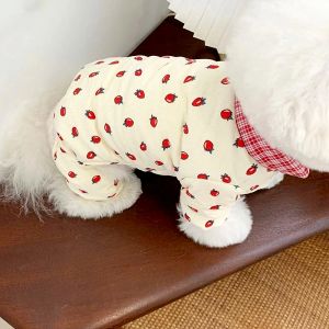 Vêtements pour animaux de compagnie à quatre pattes automne hiver moyen petit chien pyjama en coton épais pull chaud laine chaton chiot doux manteau Chihuahua