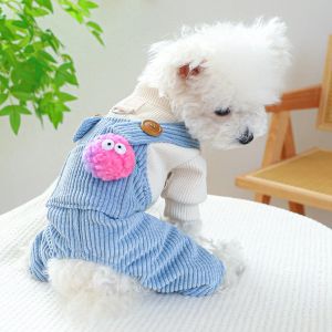 Mamelucos Mono para mascotas Otoño Invierno Ropa Desinger Perro pequeño Moda Suéter de dibujos animados Arnés para gatos Pijamas para cachorros Yorkie Poodle Chihuahua