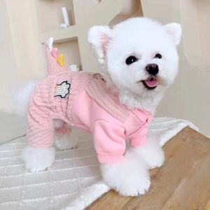 Rompertjes Huisdier Trui Herfst Winter Warm Jumpsuit Kleine Hond Harnas Kat Mode Cartoon Kleding Puppy Pyjama Yorkshire Pommeren Poedel