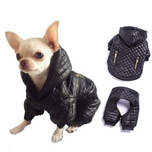 Mamelucos mascota abrigo de invierno mono ropa de cuero para perros Yorkshire Pomeranian Yorkie ropa traje de perro pequeño traje de ropa disfraz de cachorro