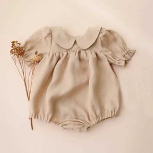 Rompers Princess Baby Girl Ramber Summer Cotton Linn Bildin Suit Costume pour la combinaison pour 3-24M H240530 7S9D